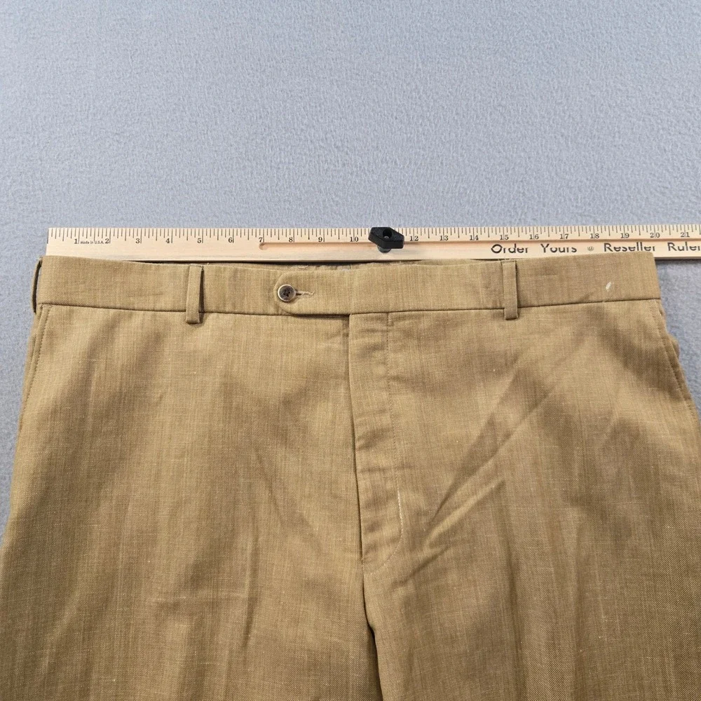 Ballin Dress Pants Mens 42 Tan Wool Linen Blend Flat Front Straight Leg Canada